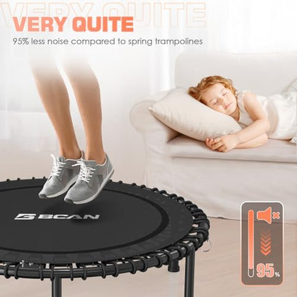 BCAN BT2 Mini Rebounder Trampoline for Adults|Bungee|No Handle|FED Fitness - color: 40-Black, size: 40IN