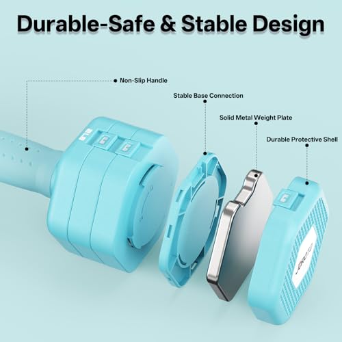 JOROTO 4-in-1 Adjustable Dumbbell Set of 2, 16LBS/22LBS Hand Weights for Women, Men, Upgraded TPE Soft Handle, 1s-Adjust Dual-Stable Dumbbell Set for Women Home Gym Exercise Training - color: C-Blue-16 LBS Pair