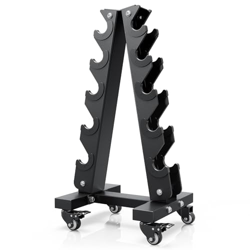 YOLEO Dumbbell Rack - 3 Tier & 5 Tier Compact Weight Rack for Dumbbell, Kettlebell, Barbell, Heavy Duty Weight Storage Organizer, Space-Saving Dumbbell Storage Stand Holder for Home Gym - 1100LBS Capacity (Rack Only)