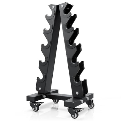 YOLEO Dumbbell Rack - 3 Tier & 5 Tier Compact Weight Rack for Dumbbell, Kettlebell, Barbell, Heavy Duty Weight Storage Organizer, Space-Saving Dumbbell Storage Stand Holder for Home Gym - 1100LBS Capacity (Rack Only)