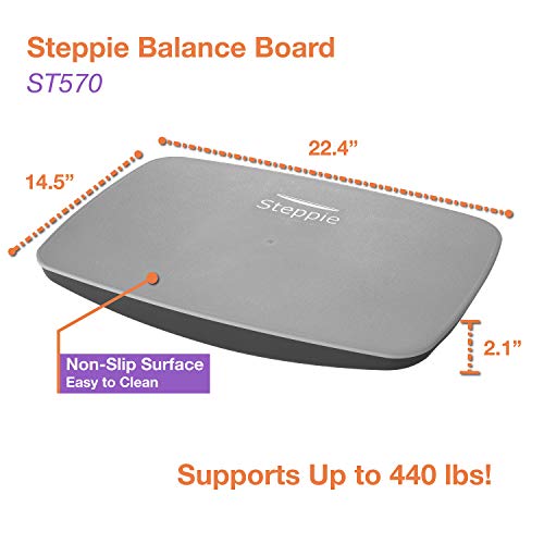 Victor Steppie Balance Board, 22-1/2" by 14-1/2" by 2-1/8", 2 Tone Gray