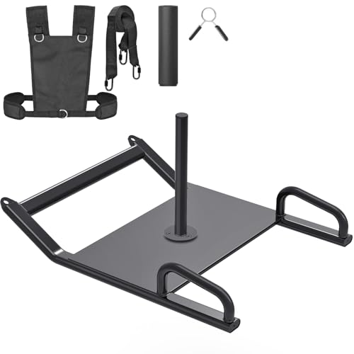 Dolibest Weight Sled, Fitness Sled, Workout Sled for Fitness Strength Training and Speed Improvement, Push-Pull Prowler Training, Suitable for 1-2" Weight Plates, Black - color: Black Pull-Push Sled-2