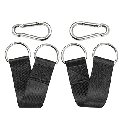 Pair of Outdoor Hanging Straps with carabiner Holds 150kg/ 330lbs Straps Hanging Kit Hooks for Camping, Door Bar, Gym Bar, Pull-up Bar Exercise Equipment Attachments