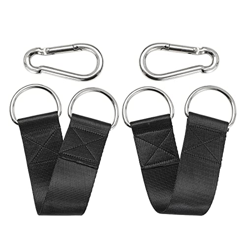 Pair of Outdoor Hanging Straps with carabiner Holds 150kg/ 330lbs Straps Hanging Kit Hooks for Camping, Door Bar, Gym Bar, Pull-up Bar Exercise Equipment Attachments