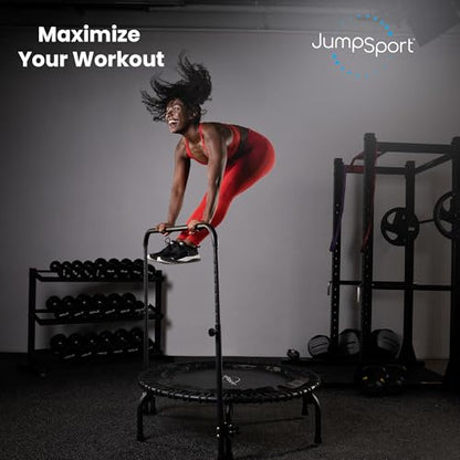 JumpSport Quick-Release Handle Bar Accessory for Trampoline Rebounders | Fits Only 39" Diameter | Quick Installation & Storage | 10 Adjustable Heights | Trampoline Not Included