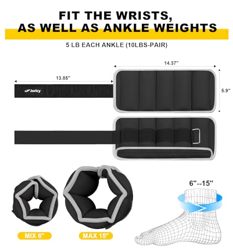 Adjustable Ankle Weights for Women Men 1 2 4 5 6 8 10 LBS 1 Pair Leg Weights Wrist Hand Arm Weights with Removable Weight Strength Training Weight for Walking Running Gym Fitness Physical Therapy