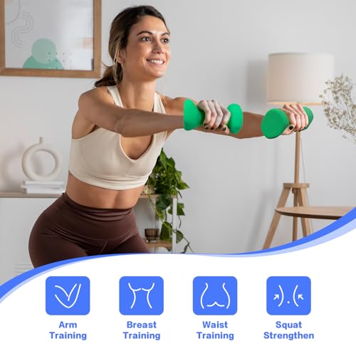 HXD-ERGO Ergonomic Dumbbells Weights Set-Hand Weights for Women at Home, Ear Dumbbells Weights for Pilates, Yoga, Jogging,StrengthTraining - color: 6 LBS