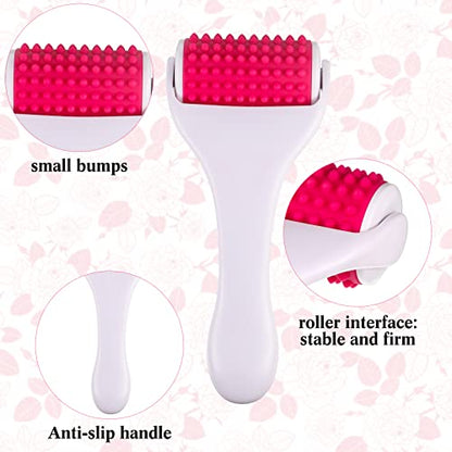 2 Pcs Muscle Roller Gift Fascia Stick Cellulite Face Muscle Body Massage Roller Massage Tool for Relief Neck Arm Back Leg Body Deep Release(White,Silicone) - color: White, Rosy, style: Silicone