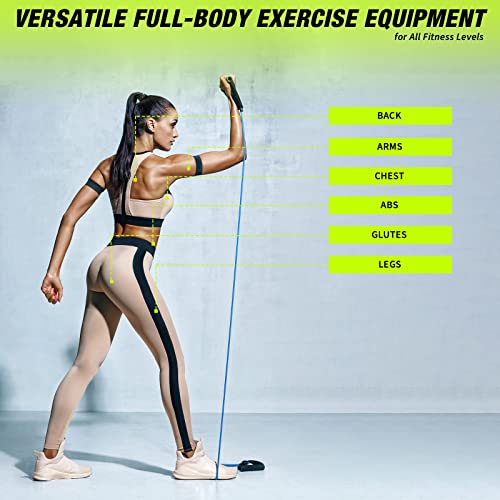 5 Pcs Exercise Resistance Bands with Handles Physical Resistance Tube Workout Bands with Door Anchor for Men Women Muscle Toning Strength Training