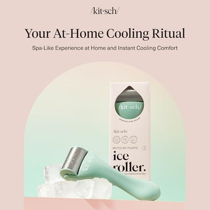 Kitsch Ice Roller for Face – Stainless Steel Ice Face Roller to Reduce Puffiness, Redness & Headaches – Cooling Facial Roller for Skin Care, Irritation Relief & Spa-Like Experience at Home - Mint - color: Minty Green