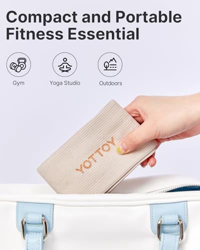 YOTTOY Fabric Resistance Bands for Women & Men,Non-Slip Workout Bands Set for Glutes, Legs, and Squats – Durable Exercise Bands for Home Gym