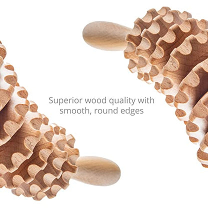 Body Back Wood Therapy Curved Roller for Maderoterapia, Lymphatic Drainage, Cellulite Massage, and Massage Rolling, Natural Muscle Massage Stick Tool for Massage and Relaxation - size: Curved