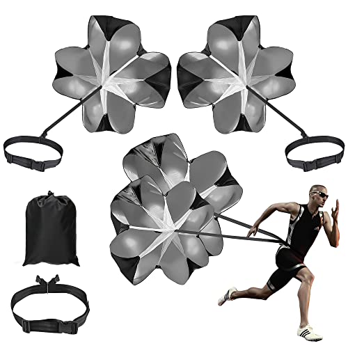 "N/A" SooGree Running Parachute Speed Training 56 inch Speed Training Resistance Parachute for Kids Youth and Adults Weight Bearing Running and Fitness Core Strength Training - color: 2 Umbrella