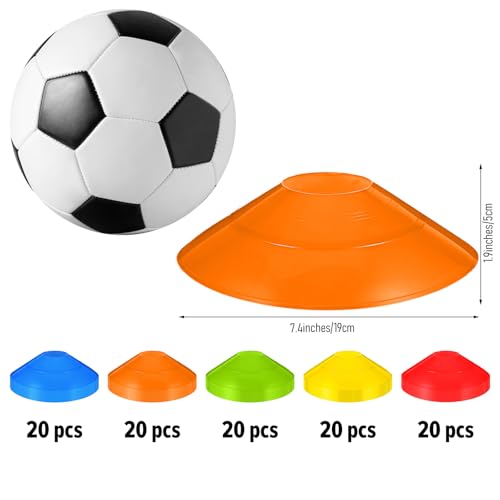 120 Pack Agile Soccer Cones with Portable Bags & Brackets, Sports Cones, Cone Sport, Agile Soccer Cone Used for Football Training