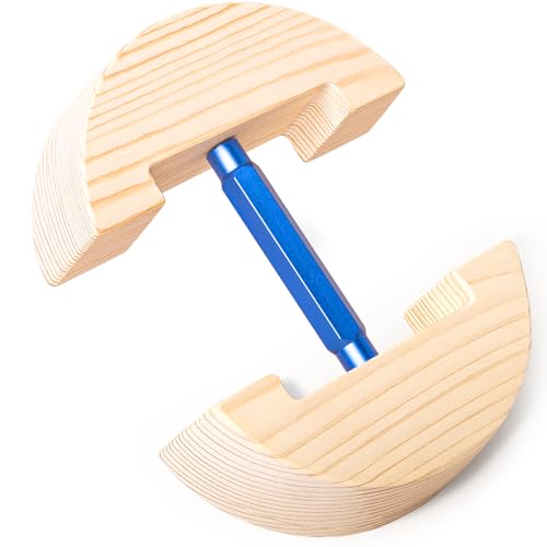 Hat Stretcher for Fitted Hats, Cowboy Hat Stretcher Fitted Hat 7 to 8 1/2, Adjustable Wooden Hat Jack Stretcher Fits All Caps - color: Round Square Blue