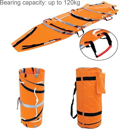 Foldable Spine Board Stretcher, Multifunctional Rescue Stretcher, Roll Type Foldable Stretcher, Backboard for Patient, Transfer Backboard EMT Immobilization for Medical Emergency Rescue