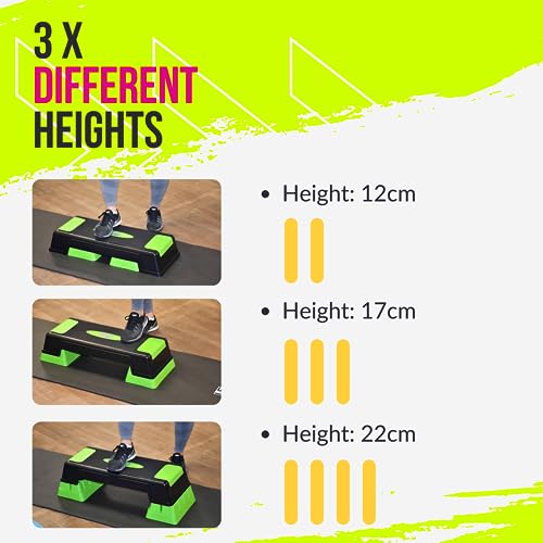 Adjustable Aerobic Step Charcoal/Green, K-REY-UFA248