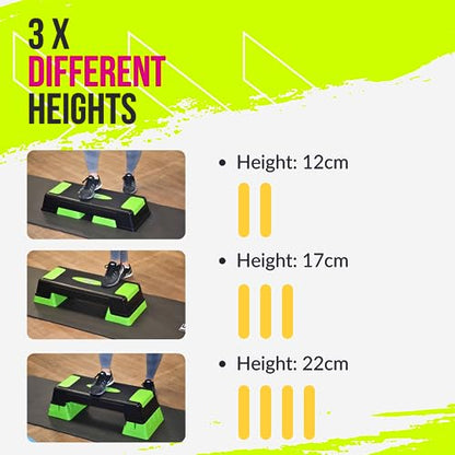 Adjustable Aerobic Step Charcoal/Green, K-REY-UFA248