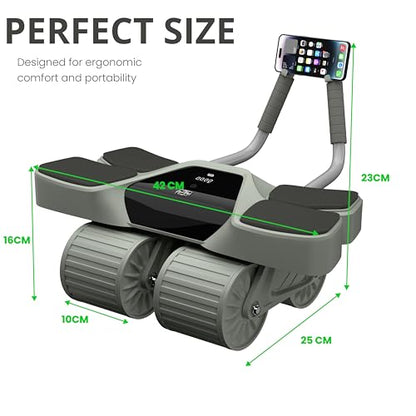 2026 New 4-Wheel Abdominal Roller with Elbow Support : Latest Upgraded High-Performance Exercise Machine With Automatic Rebound, Multi- layered Anti-Slip Design with Built-in Workout Tracker