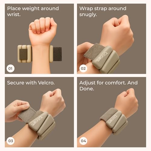 Wrist and Ankle Weights for Women and Men, Ankle Weights 1lb Each | 2 pack Wrist Weights for Women Adjustable Silicone Fitness Accessories | 2lb Weights Set, Home Workout