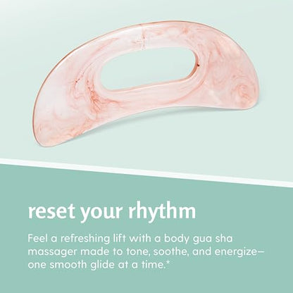 Large Body Gua Sha Tool for Lymphatic Drainage, Cellulite, Sculpting and Sore Muscles, Grip-Friendly with Smooth Resin & Ergonomic Design for Jawline, Neck, Thighs and Stomach by M3 - Pink