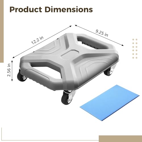 ABS Roller Wheel, with Knee Pad for Home Gym, Ab Wheel Exercise Equipment, Plank Ab Roller Wheel for Core Trainer, Silent Gliding Disc for Core Workout, Gray
