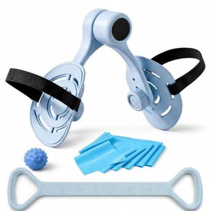 Thigh Trainer for Men & Women,360°Adjustable Pelvic Floor Muscle Trainer, Inner Thigh Exerciser with Massage Ball Set，Resistance Bands for Working Out,Home Fitness Equipment for Hip, Leg, Arm (Blue)