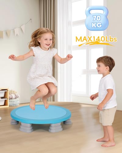 Mini Trampoline for Kids, Rebounder Bouncing Board with Non-Slip Base, Sensory Trampoline for Autism Kids, Rebound Jumping Board for Indoor Outdoor Play Autism Sensory Development Ideal Gift