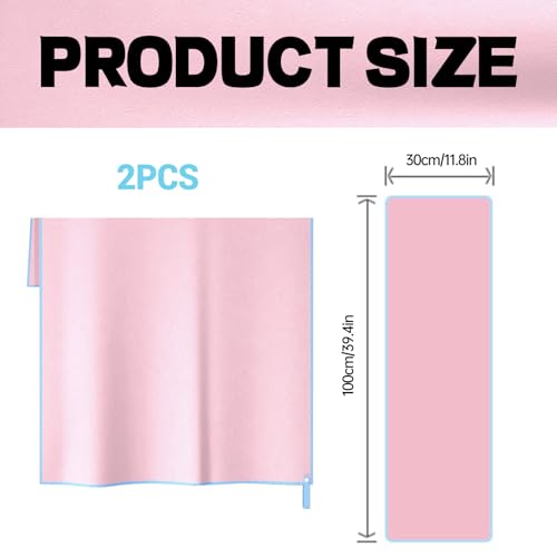 Gym Towels for Women,Workout Towels Quick Dry Towel,Yoga Towel for Hot Yoga Non Slip,Sweat Towel for Gym(2pcs,Pink)