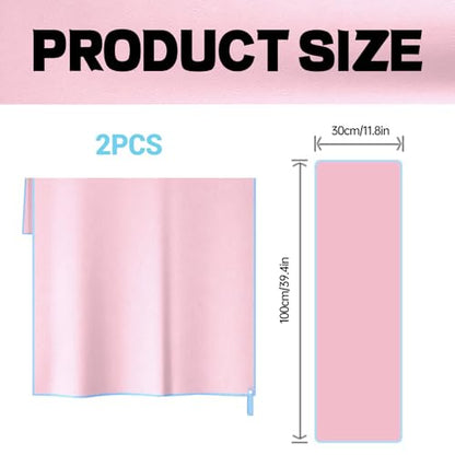 Gym Towels for Women,Workout Towels Quick Dry Towel,Yoga Towel for Hot Yoga Non Slip,Sweat Towel for Gym(2pcs,Pink)