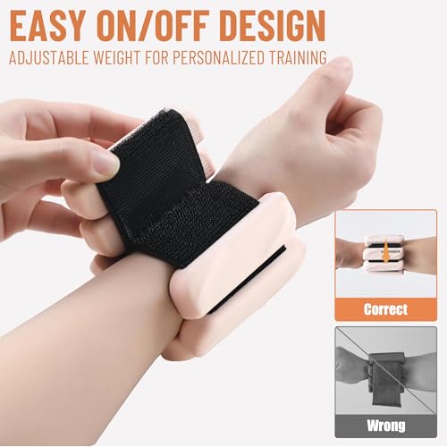 Wrist & Ankle Weights for Women and Men, 2lbs/4lbs Pairs Adjustable Silicone Weighted Bangles for Arm & Leg Workouts, Perfect for Pilates, Barre, Yoga, Walking & Home Fitness