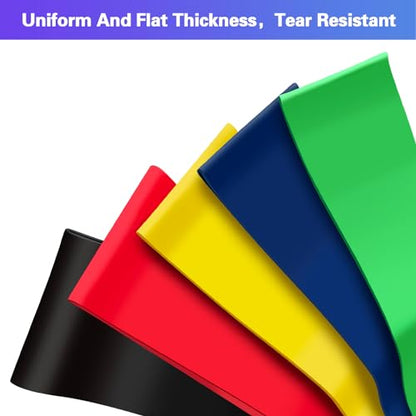 Resistance Bands with Handles Door Anchor Ankle Straps 5 Level Non Slip Booty Bands for Legs Glutes Hips Heavy Duty Physical Therapy Bands for Knee Shoulder Rehab Portable Home Workout Equipment Women