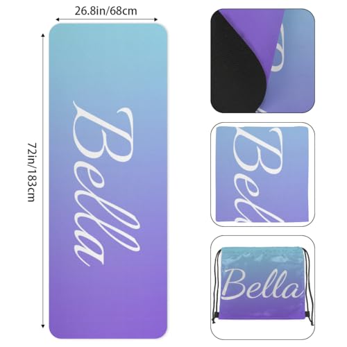 Custom Name Yoga Mat,Personalized Travel Yoga Exercise Mat,Non Slip,Perfect for Kids & Adults,Gradient Color D Series - color: Style 12