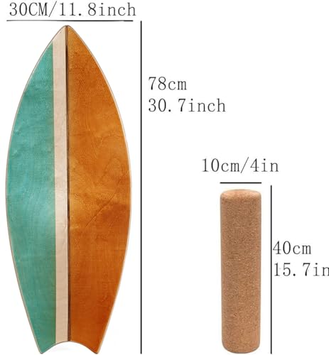 Balance Board Indoor Surfboard Surf Style Home Fitness with Wheel for Exercise, Athletic Training and Board Sports - Fun Workout Equipment For Balance, Stability and Improving Core Strength