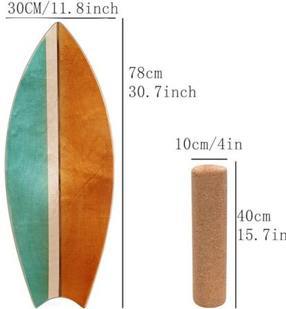 Balance Board Indoor Surfboard Surf Style Home Fitness with Wheel for Exercise, Athletic Training and Board Sports - Fun Workout Equipment For Balance, Stability and Improving Core Strength