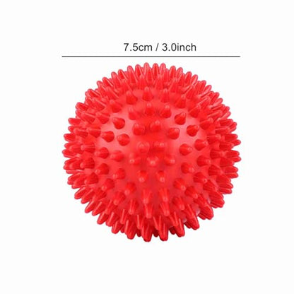 Garosa Spiky Massage Ball, Hard Plastic Point Therapy Muscle Pain Relief Tool for Athletes Runners Red 7.5cm