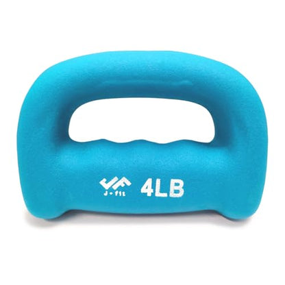 JFIT Neoprene D Grip Dumbbells - Single Weights 1LB-5LB - Premium Non-Slip, Hand Weights, Ergonomic Design - style: 4 Pound