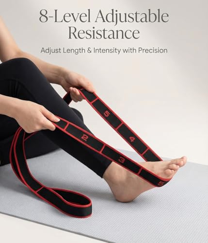Fitness Resistance Bands with Handles, Adjustable Fashion Puller Exercise, Numbered Resistance Band for Stretching and Yoga, Multifunction Elastic Home Gym for Glutes