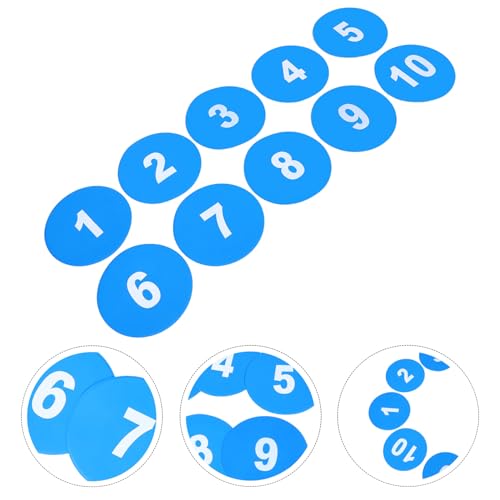 Abaodam 10pcs 23cm Non-Slip Soccer Training Floor Markers Flat Numbered Spot Discs for Football Agility Drills and Sports Practice