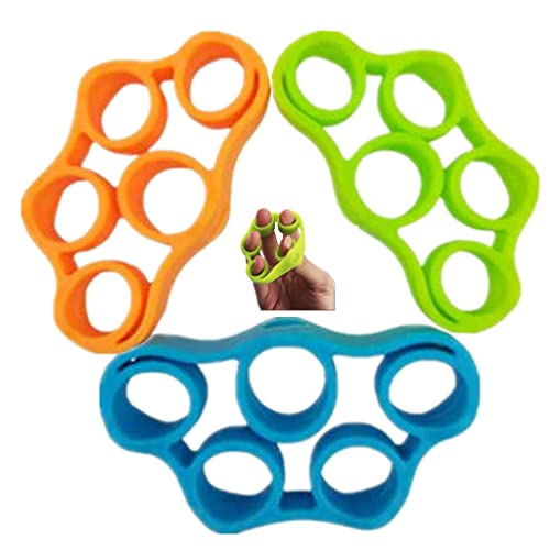3pcs Finger Stretcher Exerciser, Hand Grip Strengthener, Hand Exerciser,Forearm Exerciser Trainer Silicone Rings for Muscle & Rehabilitation
