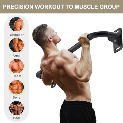 Pull Up Bar Wall Mount 440 LBS Capacity Doorway Chin Up Bar Multifunctional Steel Chinup Bar with with Resistance Band Hooks for Indoor Home Gym Garage - color: Single Grip Pull Up Bar