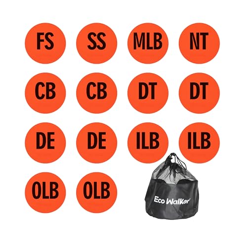 Football Defense Drill Cone Set Flexible 3-4/4-3 Defensive Formation Training Cones, Durable Marker Discs for Coaches, Practice, and Team Drills