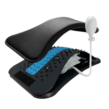 Back Stretcher, Adjustable Air Inflatable Lumbar Stretcher with Sponge Pad, Multi-Level Device for Lower Back Care, Traction & Massage, Herniated Disc & Sciatica Daily Support