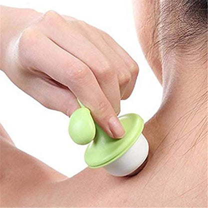 2PCS Handheld Body Massager Mini Potted Plant Shaped Roller Ball Bead Relaxation Neck Foot Face Pot Desk Decor Massage Cooling for Neck (Green with White)