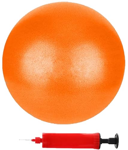 Mini Pilates Exercise Yoga Ball, 6 Inch Small Inflatable Exercise Yoga Ball,Core Training and Physical Therapy Equipment, with Pump - color: Orange, size: 6 inch