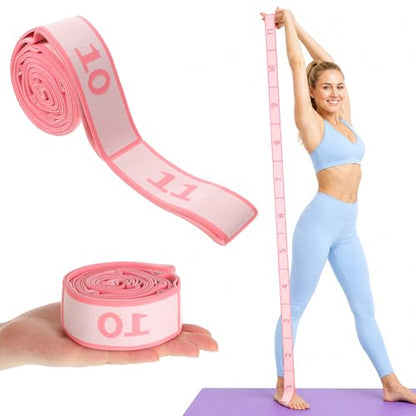 Gjinxi Stretching Strap with Loops Elastic Yoga Stretch Band Multi-Loop Physical Therapy Belt Equipment for Flexibility Exercise Training Leg Stretching Dance Fitness Home Workout Pilates Ballet