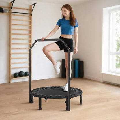Premium Foldable Exercise Trampoline for Low-Impact Cardio Workouts, Indoor Fitness Jumping Mat with Stable Steel Frame