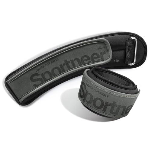 Sportneer Ankle Weights 0.5/1/2/3/5 LBS 1 Pair Wrist Leg Arm Weights - color: Black, size: 1 lb x 2