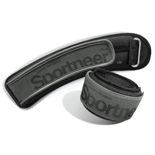 Sportneer Ankle Weights 0.5/1/2/3/5 LBS 1 Pair Wrist Leg Arm Weights - color: Black, size: 1 lb x 2