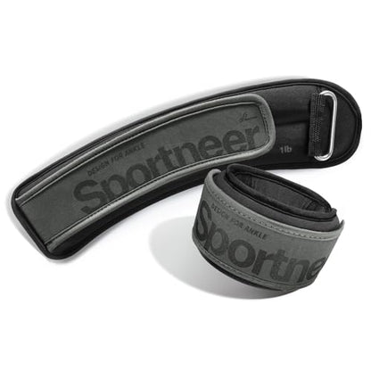 Sportneer Ankle Weights 0.5/1/2/3/5 LBS 1 Pair Wrist Leg Arm Weights - color: Black, size: 1 lb x 2